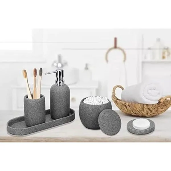 Juego de accesorios de baño 5 piezas completo de resina_7