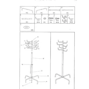 Frenchi Home Furnishing Perchero de metal de 8 ganchos_4