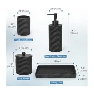 Bathroom Accessories Set 4PcsLotion Soap_7