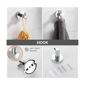 BGL Juego de accesorios de baño cromados 4 piezas_5