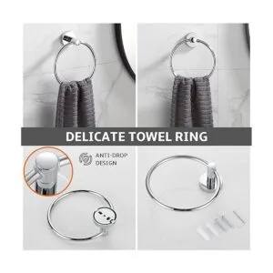 BGL Juego de accesorios de baño cromados 4 piezas_3