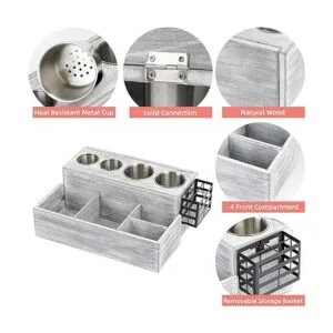 TRSPCWR Hair Tool Organizer Wooden Hair Dryer Holder and_4