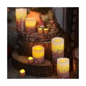 Furora LIGHTING Velas LED de color oro rosa paquete de 8_7