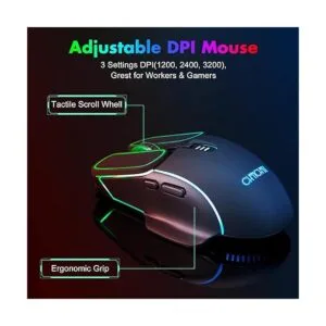 Teclado inalámbrico para juegos y mouse RGB_5