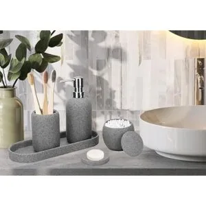 Juego de accesorios de baño 5 piezas completo de resina_6