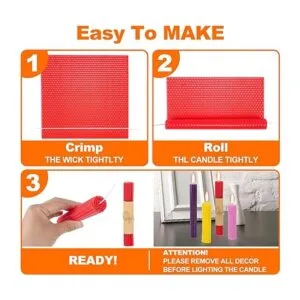 Thleunei Hojas de cera de abeja para hacer velas kit de_3