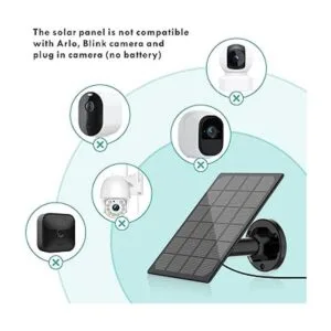 Panel solar para cámara de seguridad recargable con_3