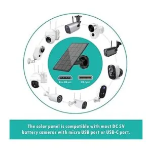 Panel solar para cámara de seguridad recargable con_2
