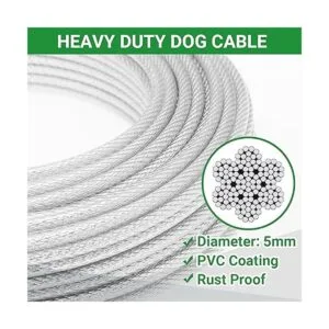 Cable de amarre para perros de 100 pies con cable de_4