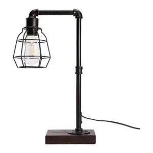 Steampunk Lámpara de mesa industrial bombilla Edison_1