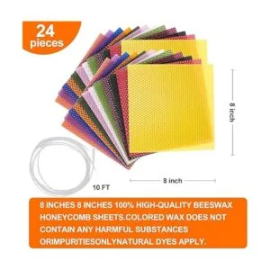 Thleunei Hojas de cera de abeja para hacer velas kit de_2