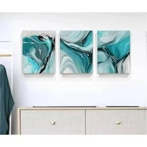 Lienzo abstracto para pared arte de pared de color verde_4