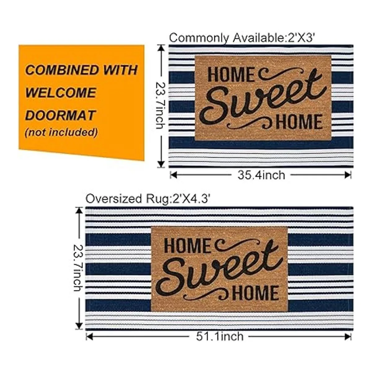 Alfombra de algodón lavable a mano de 3 x 5 pies color_2