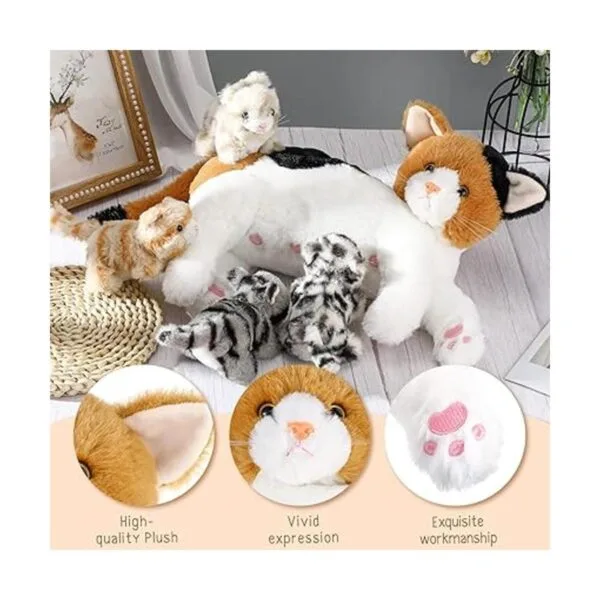 Animales de peluche de gato con gatitos de peluche_4