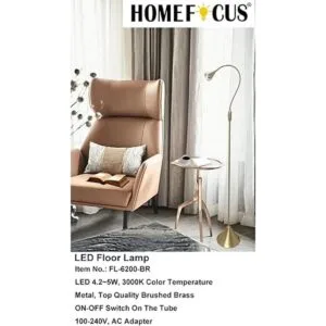 HomeFocus Lámpara de pie LED luz de salón lámpara de_2