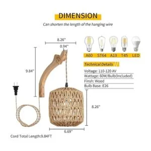 Lámpara de pared con enchufe Frideko_4