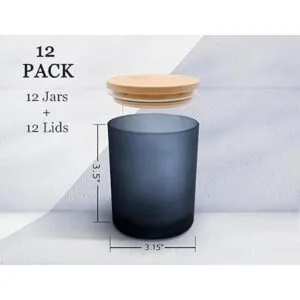 Aroparc Paquete de 12 tarros de vela de 10 onzas con tapas_2
