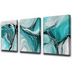 Lienzo abstracto para pared arte de pared de color verde_1