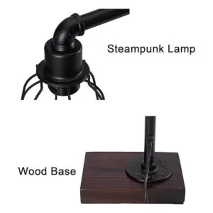 Steampunk Lámpara de mesa industrial bombilla Edison_4