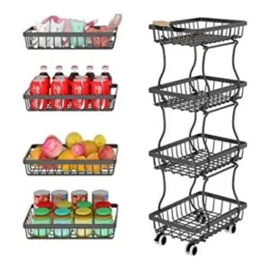 OKZEST Cesta delgada de almacenamiento de 4 niveles para_1