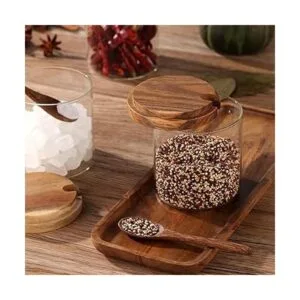 Paquete de 3 tarros de condimentos de vidrio transparente_3