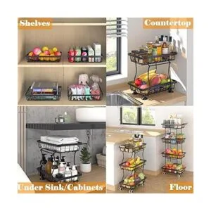 OKZEST Cesta delgada de almacenamiento de 4 niveles para_5