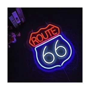 Historic Route Letrero de neón 66 barra de cerveza arte_3