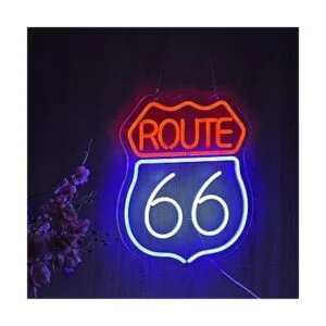 Historic Route Letrero de neón 66 barra de cerveza arte_5
