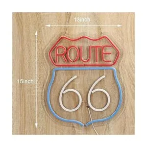 Historic Route Letrero de neón 66 barra de cerveza arte_2