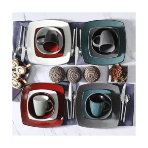 Gibson Soho Lounge Juego de vajilla cuadrada de 16_4