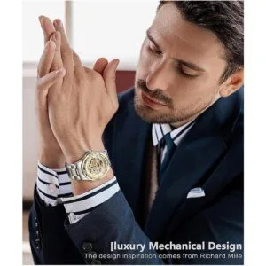 Reloj de pulsera mecánico retro steampunk con diamantes de_5