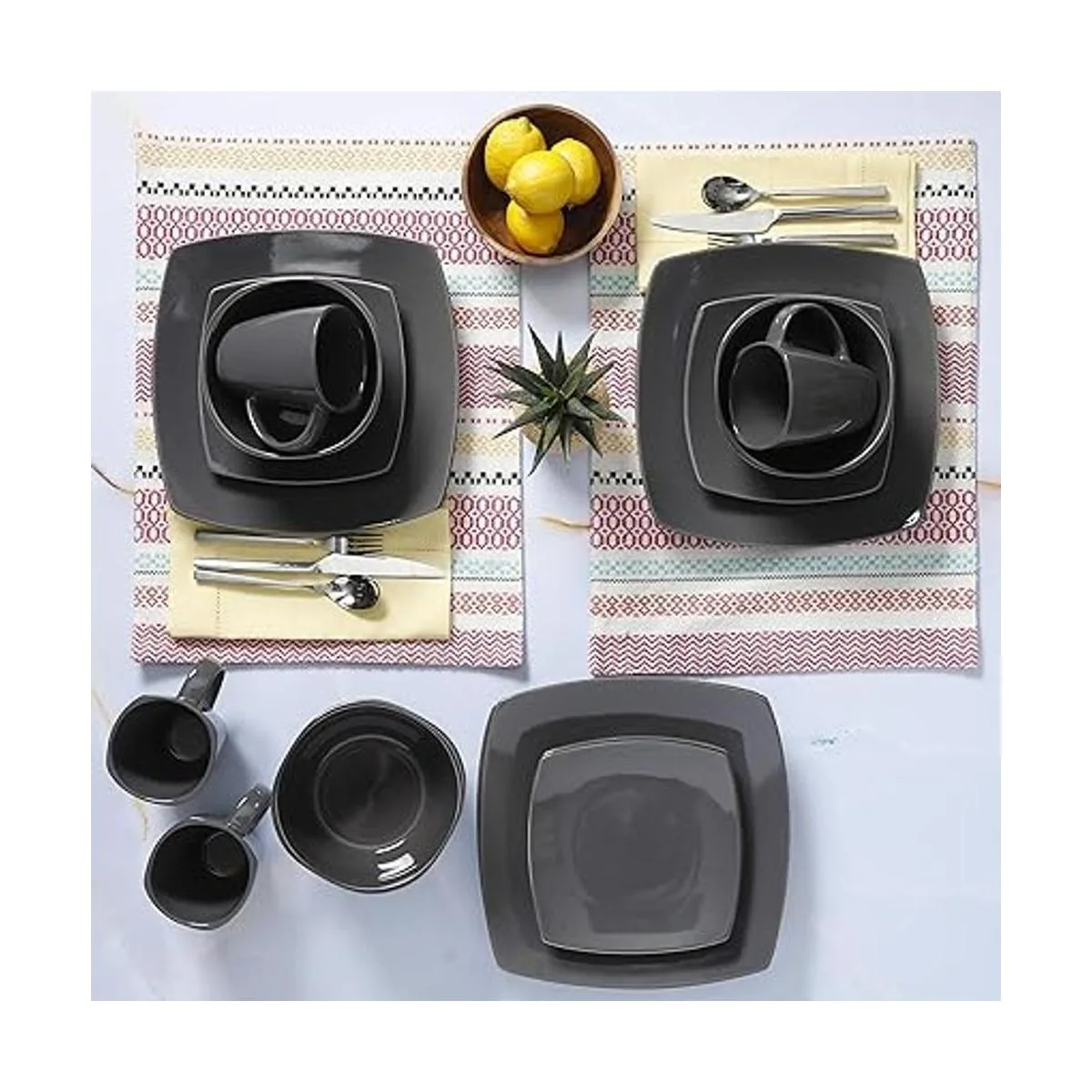 Gibson Soho Lounge Juego de vajilla cuadrada de 16_7