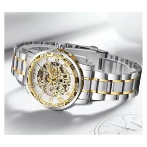 Reloj de pulsera mecánico retro steampunk con diamantes de_7