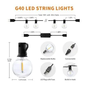 XMCOSY Tira de luces inteligentes para exteriores luces_6