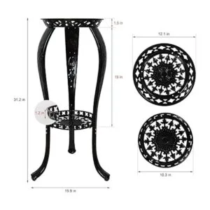 Ufine Soporte de metal para plantas de 2 niveles para_4