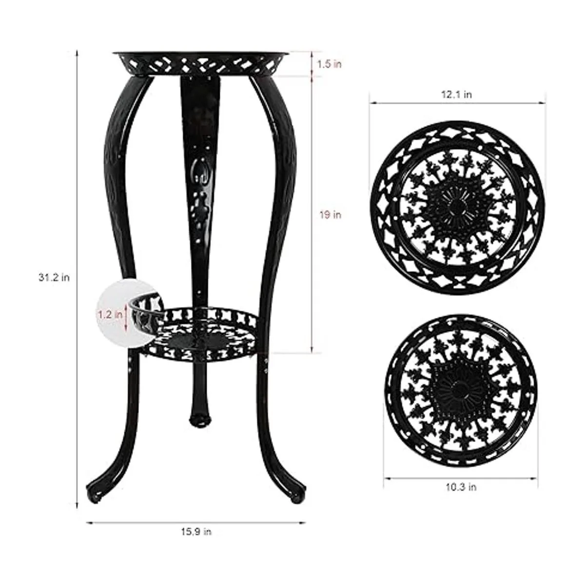 Ufine Soporte de metal para plantas de 2 niveles para_4