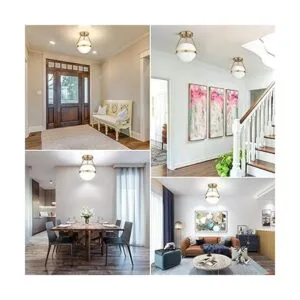 Lakumu Globe Lámpara de techo semiempotrada lámpara de_7