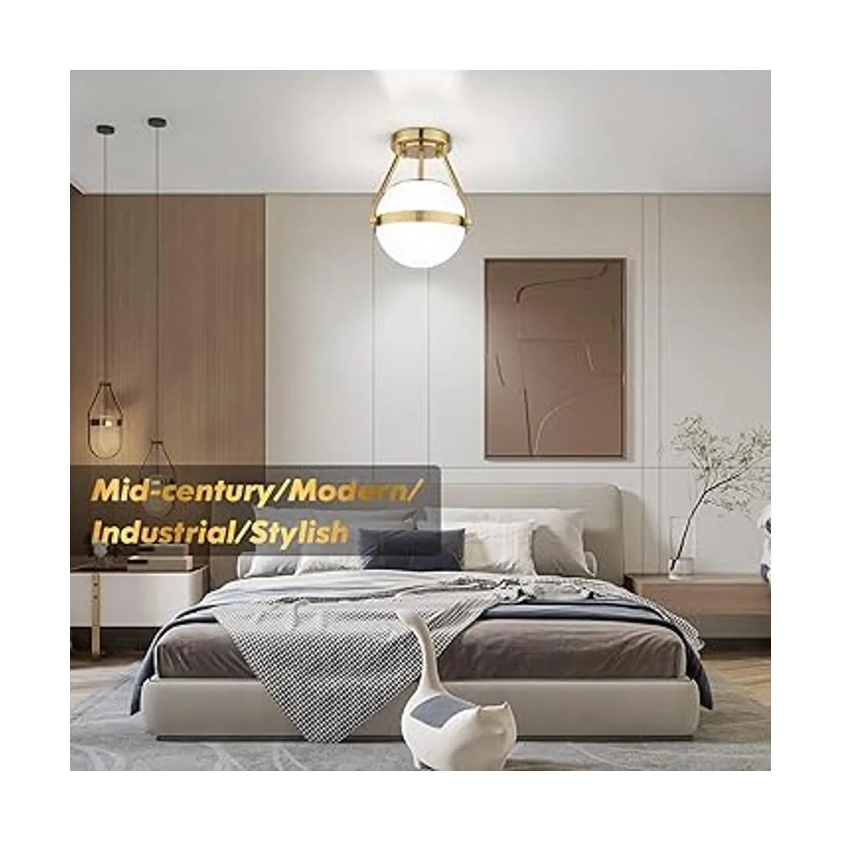 Lakumu Globe Lámpara de techo semiempotrada lámpara de_2