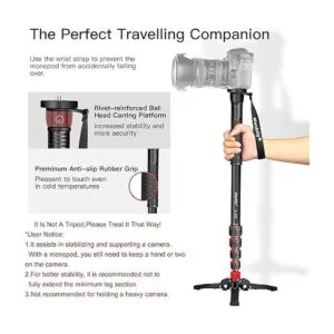 Manbily Monopod de aluminio extensible con pies monopie_2