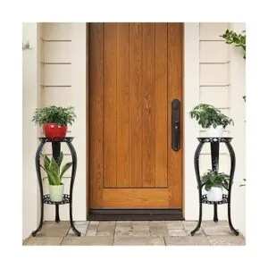 Ufine Soporte de metal para plantas de 2 niveles para_3