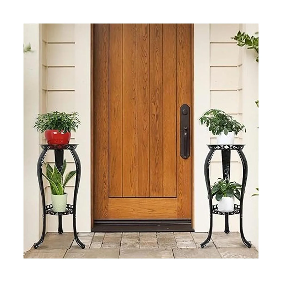 Ufine Soporte de metal para plantas de 2 niveles para_3