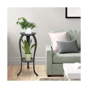 Ufine Soporte de metal para plantas de 2 niveles para_7