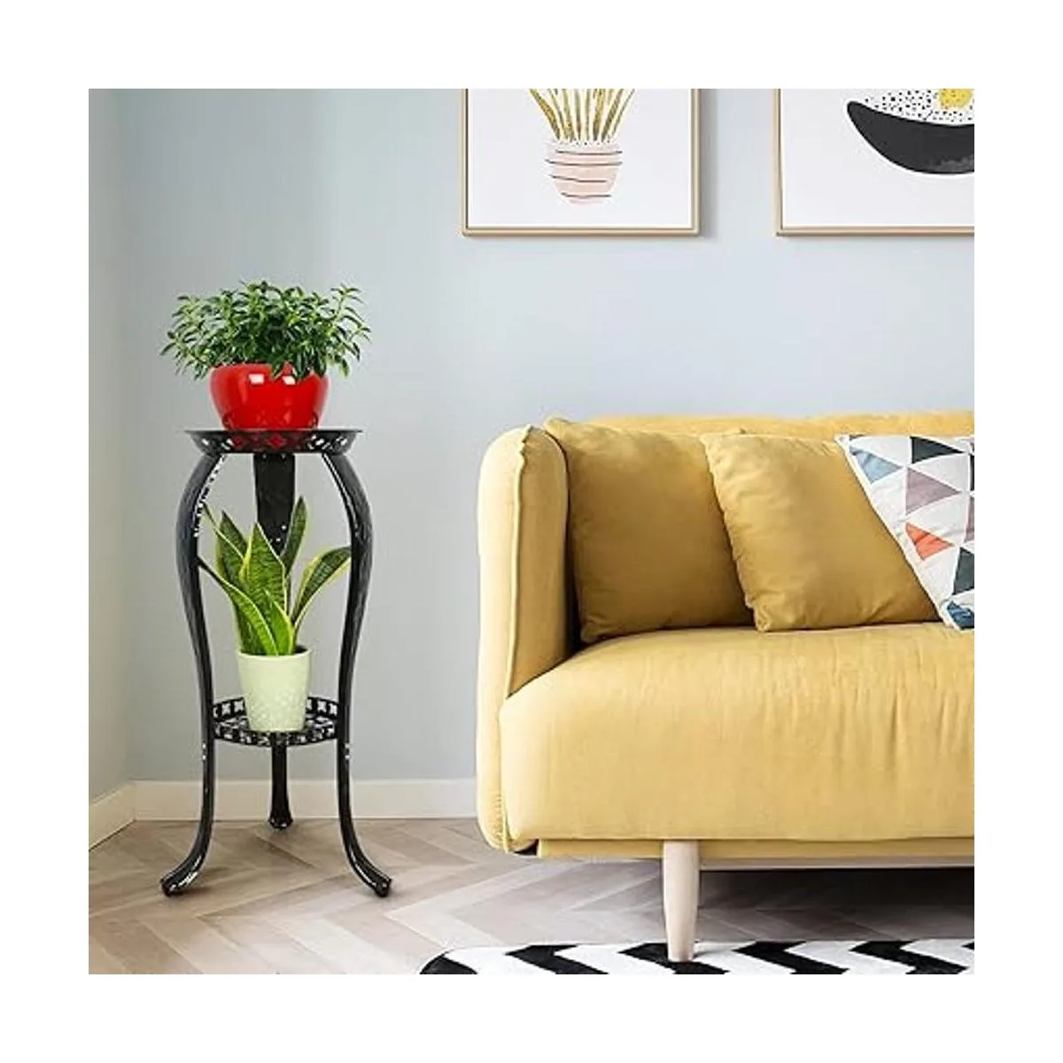 Ufine Soporte de metal para plantas de 2 niveles para_2