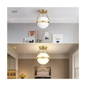 Lakumu Globe Lámpara de techo semiempotrada lámpara de_4