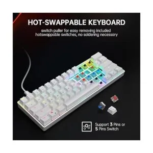 Targeal Teclado mecánico para juegos 60 61 teclas_5
