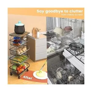 MODEREVE Cesta de frutas para cocina cesta apilable de 5_7