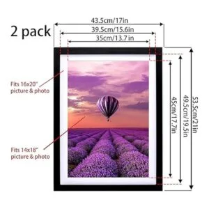 Mxtallup 2 marcos de fotos con diamantes de 15.7 x 19.7_2