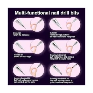 Beloving Taladro de uñas recargable profesional taladro_3