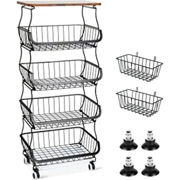 MODEREVE Cesta de frutas para cocina cesta apilable de 5_1