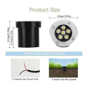 AHSELLUS Iluminación LED en el suelo luces de paisaje de_2